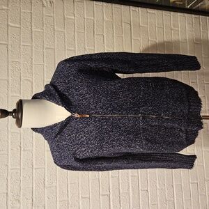 Roots zip knit shawl collar cardigan